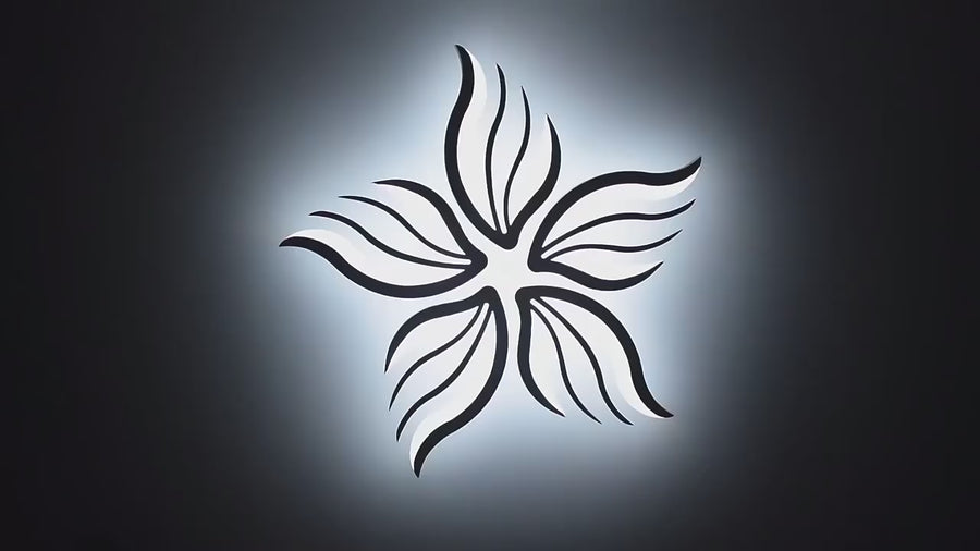 LED полилей с дистанционно управление на Sakura, 60W, 5 венчелистчета, студ/гореща/неутрална светлина, нестабилен, бял
