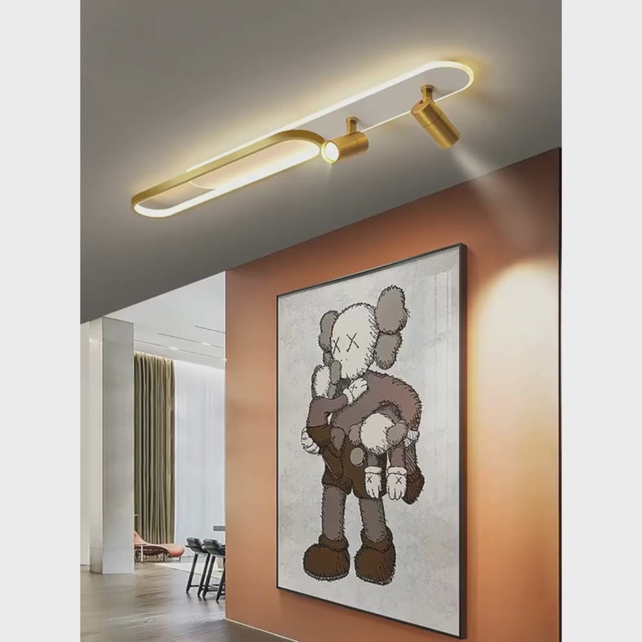 LED полилей с регулируем проектор на Fisso Camilla, 69W, студена/гореща/неутрална светлина, лъскаво злато