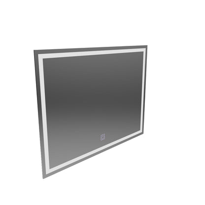 Огледален светодиоден правоъгълна 80x60cm рамка Основно докосване