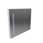 LED огледало с шкаф PLANO 80x70 см Бял сензорен сензор и място за съхранение