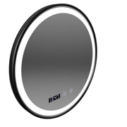 LED Touch Touch Otto Mirror Deflosting System, часовник и температура 80 cm Черна разрошена рамка