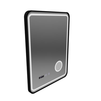 Огледално LED Touch Touch Ulrich Debrulation System, часовник и температура 60x80 cm Black Ramahed Cosmetics Lup