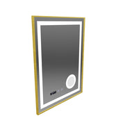 Огледален LED Touch STEFAN DEBRICATION SYSTEM, ВОДА И ТЕМПЕРТИРАНЕ 60x80 cm Златна рамахед козметика Lup