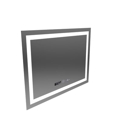 Правоъгълно светодиодно огледало, 80x60см, verite motionglow marcello, система за дефиниране, часовник и термометър, подразбиращ се