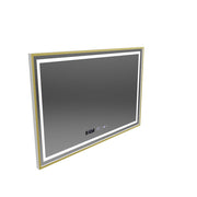 Правоъгълно светодиодно огледало, 100x65см, Royale Gold Motion Glow Marcello, отдели, часовник и термометър, подразбиращ се