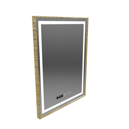 Правоъгълно светодиодно огледало, 60x80см, Royale Gold Motionglow Marcello, Dishobile System, Clock & Thermomet