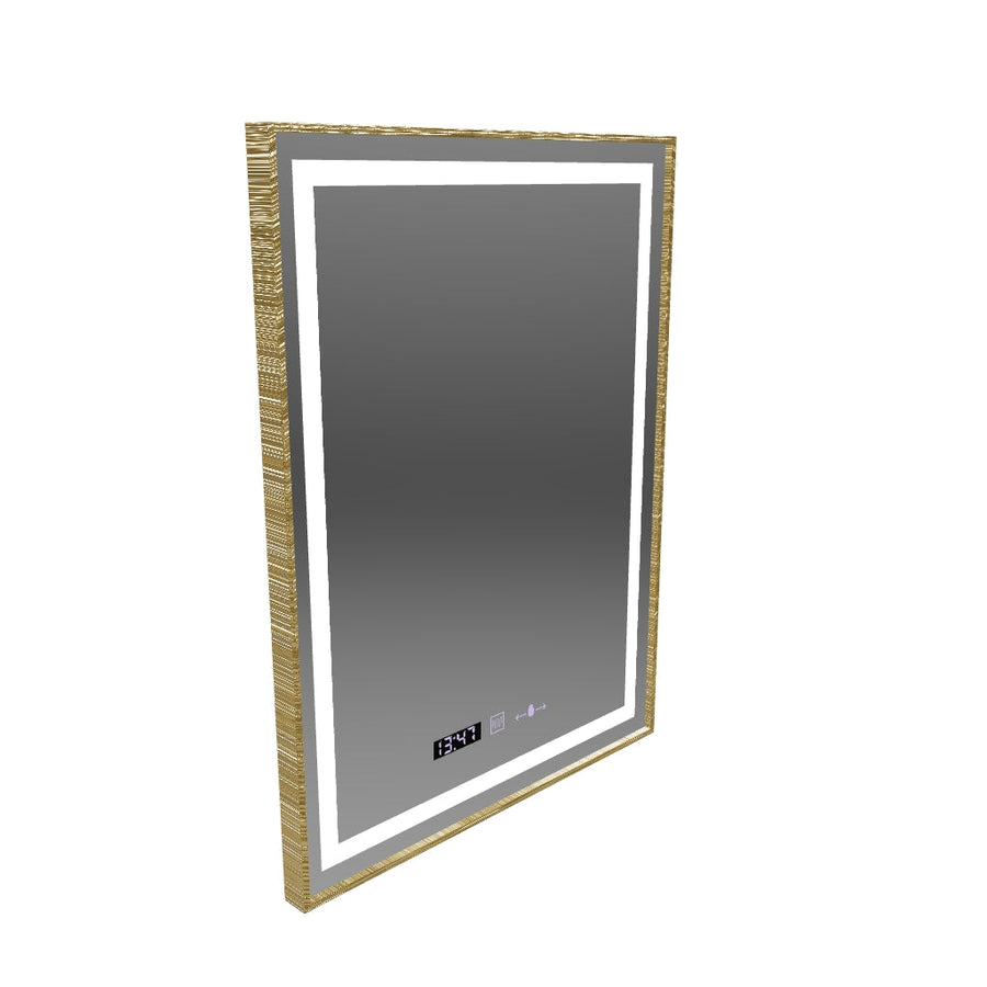 Правоъгълно светодиодно огледало, 60x80см, Royale Gold Motionglow Marcello, Dishobile System, Clock & Thermomet