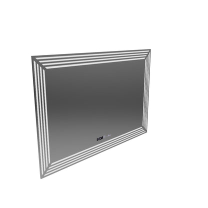 Правоъгълно светодиодно огледало, 60x80см, венец сензор Motionglow Marcello, система за размразяване, часовник и термометър, намаляващ се