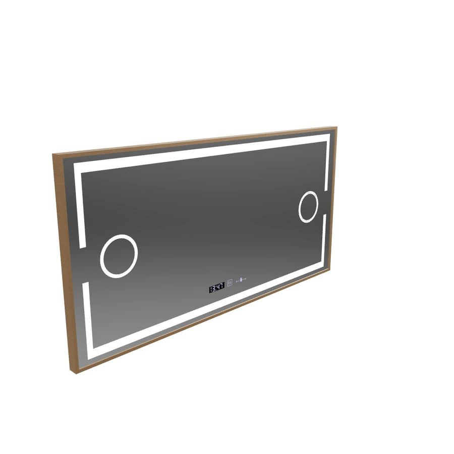 LED MotionGlow Sensor Mirror Isabell с функция за размразяване на размразяване 120x80 cm топло/студено/неутрална светлина, розово злато Brudhed, Marcello Funghi Collection