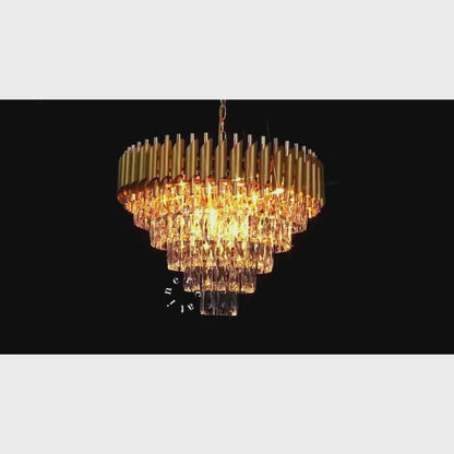Crystal Chandelier Versailles Eleganza 8x E14, диаметър 49 cm, злато, регулируема височина