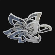 LED похот на дистанционно управление и Crystal Alejandro 154W, 9 цветя, студена/гореща/неутрална светлина, нестабилна, лъскава хром