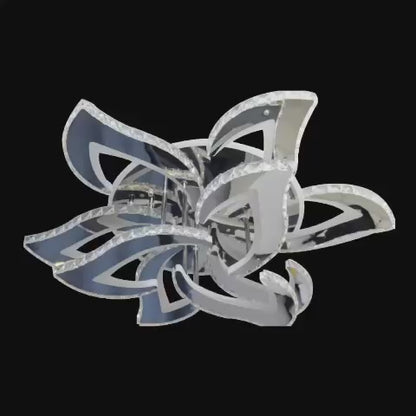 LED похот на дистанционно управление и Crystal Alejandro 154W, 9 цветя, студена/гореща/неутрална светлина, нестабилна, лъскава хром