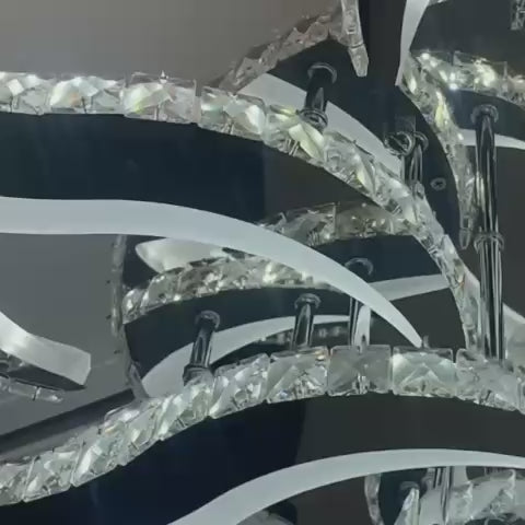 LED похот на дистанционно управление и Crystal Alejandro 154W, 9 цветя, студена/гореща/неутрална светлина, нестабилна, лъскава хром