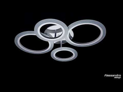 LED LED LED LED дистанционно 44W Бети Уайт - 4 кръга, по -мрачен, студ/топла/неутрална светлина
