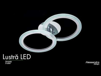 LED полилей с дистанционно управление на Бети, 28W, 2 кръга, студена/гореща/неутрална светлина, нестабилна, бяла
