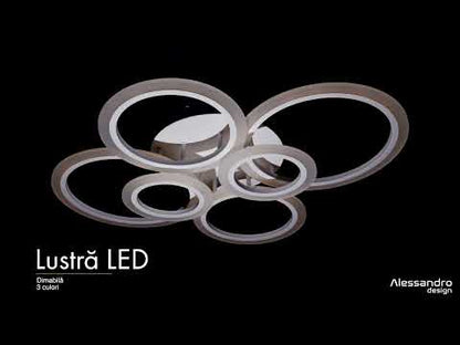 LED полилей с дистанционно управление на Бети, 82W, 6 кръга, студена/гореща/неутрална светлина, нестабилна, бяла