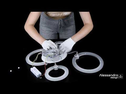 LED LED LED LED дистанционно 44W Бети Уайт - 4 кръга, по -мрачен, студ/топла/неутрална светлина