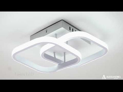 LED полилей VERTEX Matrix с припокриващи се ромби, метални рамки, 11W, 2 ромба, студена/топла/неутрална светлина, бял