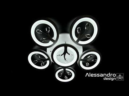 LED полилей с Daisy Remote Control, 6 артикула, 72W, студена/гореща/неутрална светлина, нестабилна, бяла с кристал