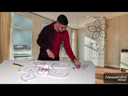 LED полилей с 96W славно дистанционно управление, 5 венчелистчета, студена/гореща/неутрална светлина, нестабилна, бяла