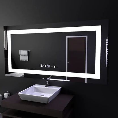 Правоъгълно светодиодно огледало 120x60cm verite motionglow marcellow simable system размразяване на часовника