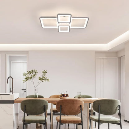 LED полилей с дистанционно управление Ella 85W, 4 квадрата, студена/гореща/неутрална светлина, нестабилна, бяла