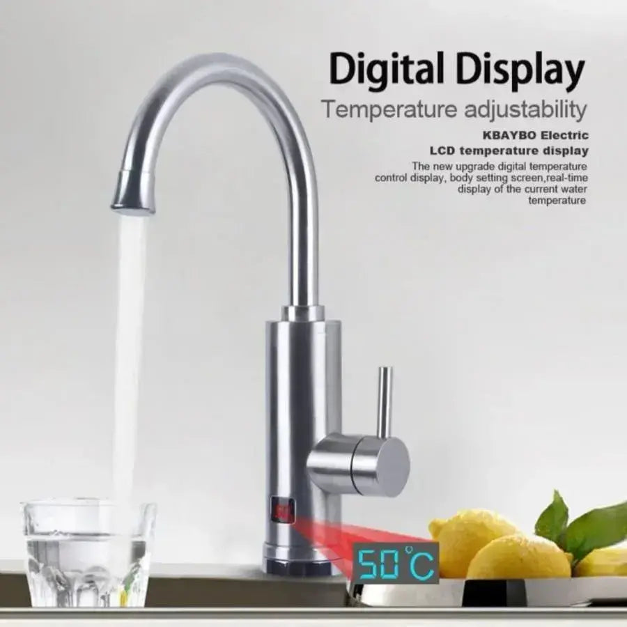 Незабавен електрически кран за гореща вода, LCD дисплей, Chrome, LZ701SS