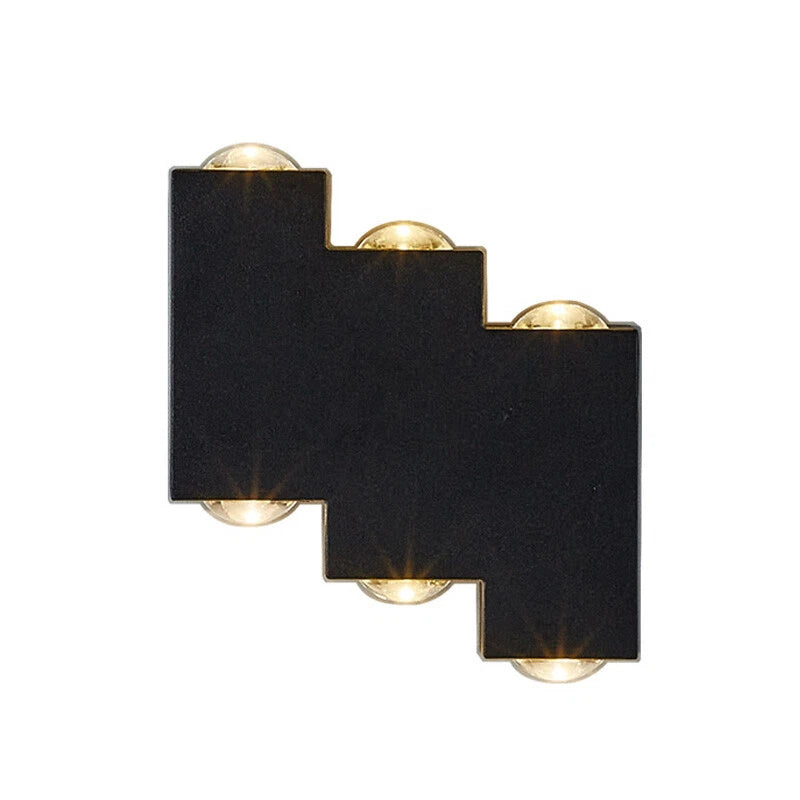 Външна и вътрешна LED стенна лампа, 4 източника x 1W, IP65, ABS, черна, 3000K