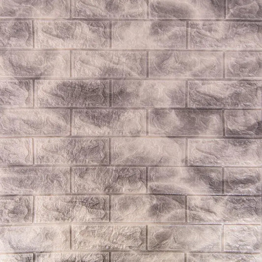 Задайте 10D 3D самоадхезивни сиви тухли от мека пяна, 77cm x 70cm x 6mm