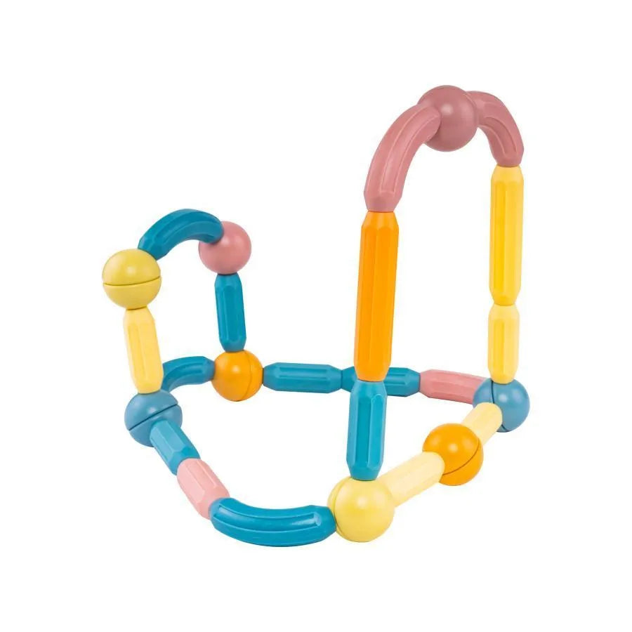 Тип на пъзела комплект с геометрични форми с магнити, 54 парчета, пластмаса и магнити