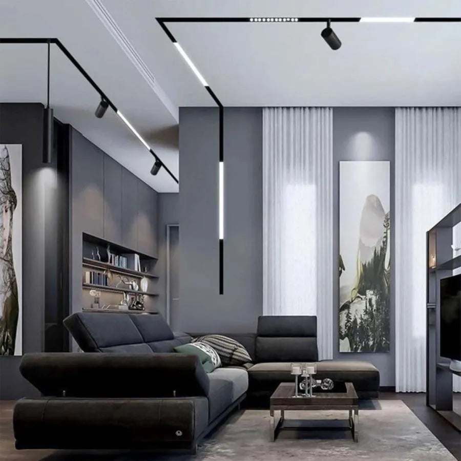 Повишена релса за магнитни проектори, 1м, черно