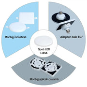 Spot LED луна, 14W, IP.20, 6000K