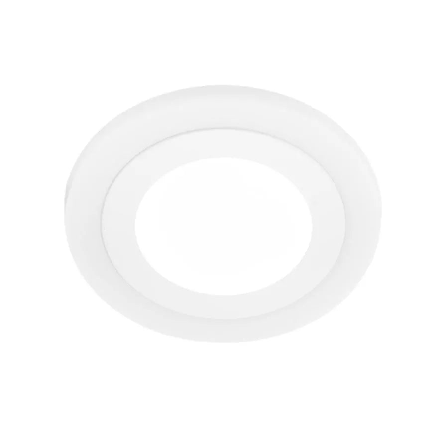 Кръгло LED петно, 9W, 3000k/6500K, три функции, бяло, бяло