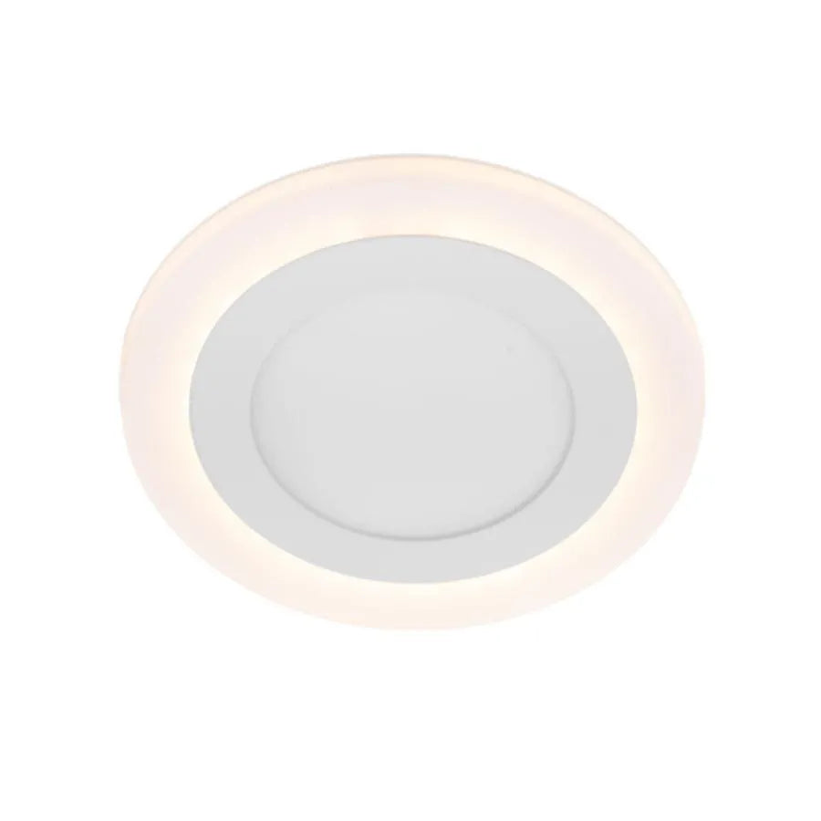 Кръгло LED петно, 9W, 3000k/6500K, три функции, бяло, бяло