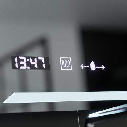 Правоъгълно светодиодно огледало, 60x80см, rayonnement motionglow marcello, система за обезобразяване, часовник и термометър, daimable