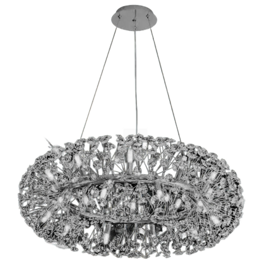 CHANDELIER CRYSTAL SEGOVIA MAGNO 5X E14, DIEMEMER 60 cm, лъскаво сребро, регулируема височина