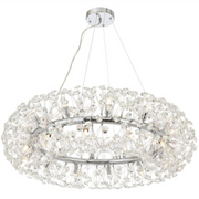 CHANDELIER CRYSTAL SEGOVIA MAGNO 5X E14, DIEMEMER 60 cm, лъскаво сребро, регулируема височина