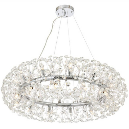 CHANDELIER CRYSTAL SEGOVIA MAGNO 5X E14, DIEMEMER 60 cm, лъскаво сребро, регулируема височина