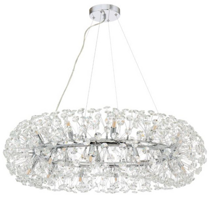 CHANDELIER CRYSTAL SEGOVIA MAGNO 5X E14, DIEMEMER 60 cm, лъскаво сребро, регулируема височина