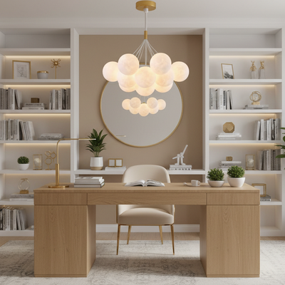 МОДЕРЕН полилей, тип махало, LOFT Bagliore, глобус, 7xG9, регулируема височина, злато
