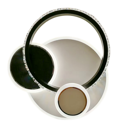 LED кристален полилей PRISMIQ 45W, 3 кръга, Студена/Топла/Неутрална светлина, Черен