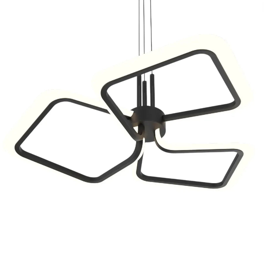 LED LULS, окачен с дистанционно управление rimini 51w, 3 квадрата, студена/гореща/неутрална светлина, нестабилна, черна