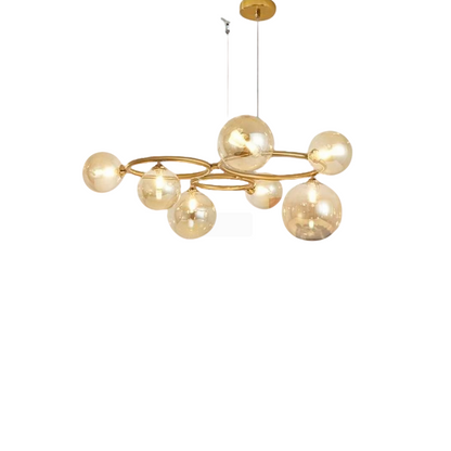 Кръгла лампа, Venere Luce, 3 кръга, 7xg9, злато, метал, регулируема височина